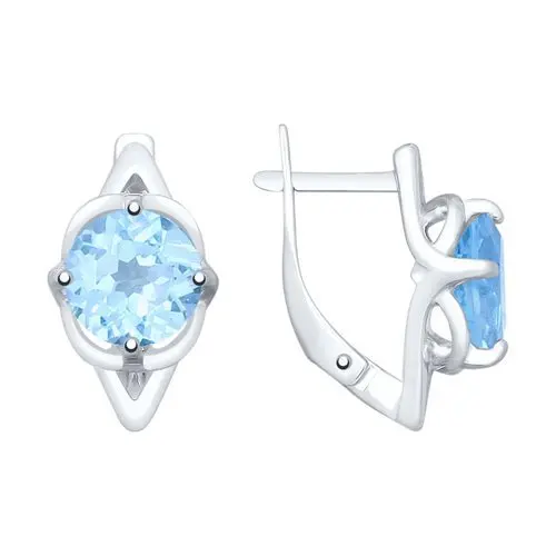 Серьги с английским замком из серебра