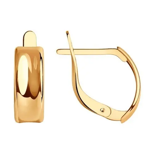 Серьги с английским замком из красного золота