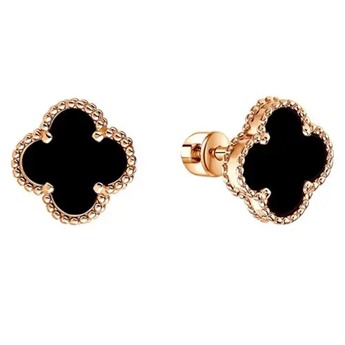 Серьги пуссеты из красного золота