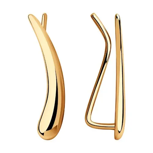 Серьги зажимы из красного золота