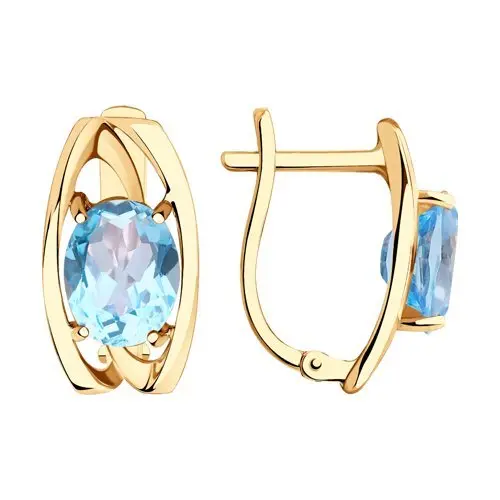 Серьги с английским замком из красного золота