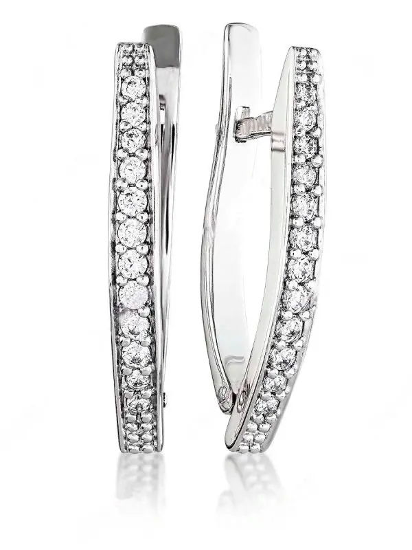 Серьги с английским замком из серебра