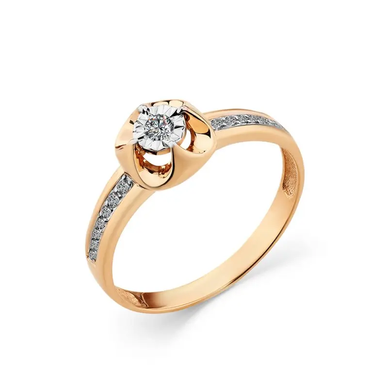 Кольцо декоративное из комбинированного золота