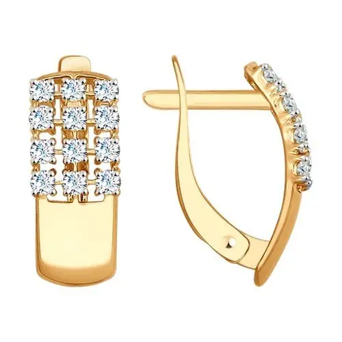 Серьги с английским замком из красного золота