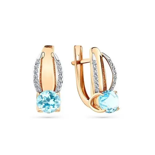 Серьги с английским замком из красного золота