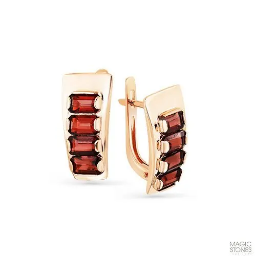 Серьги с английским замком из красного золота