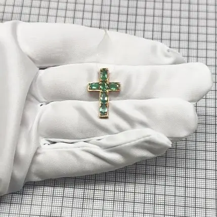 Подвеска декоративный крест из красного золота