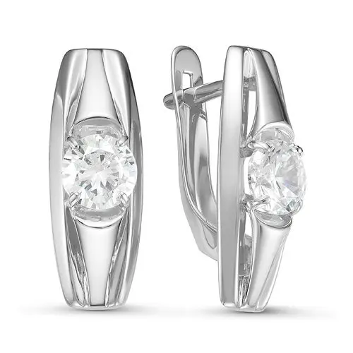 Серьги с английским замком из серебра