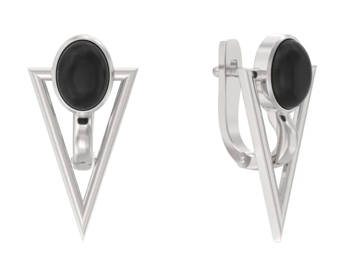 Серьги с английским замком из серебра