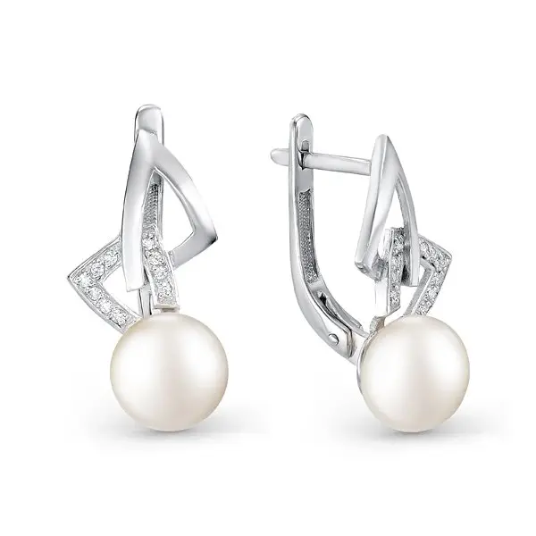 Серьги с английским замком из серебра вид 1