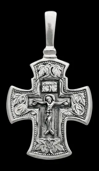 Подвеска крест из серебра