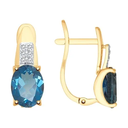 Серьги с английским замком из красного золота