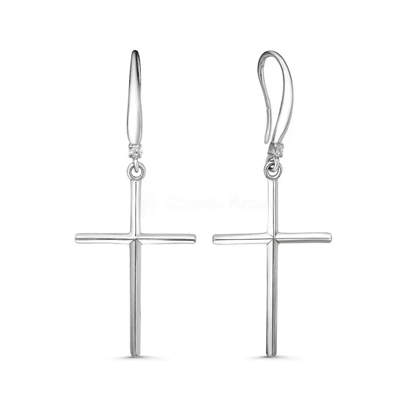 Серьги подвесные из серебра