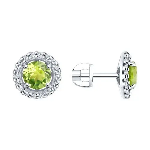 Серьги пуссеты из серебра