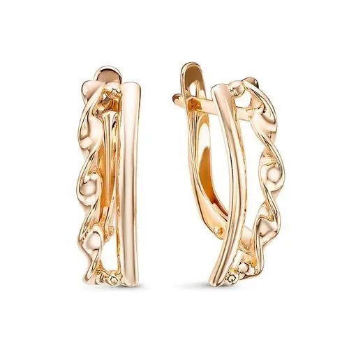 Серьги с английским замком из красного золота