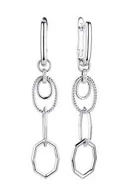 Серьги подвесные из серебра