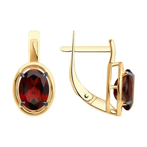 Серьги с английским замком из красного золота