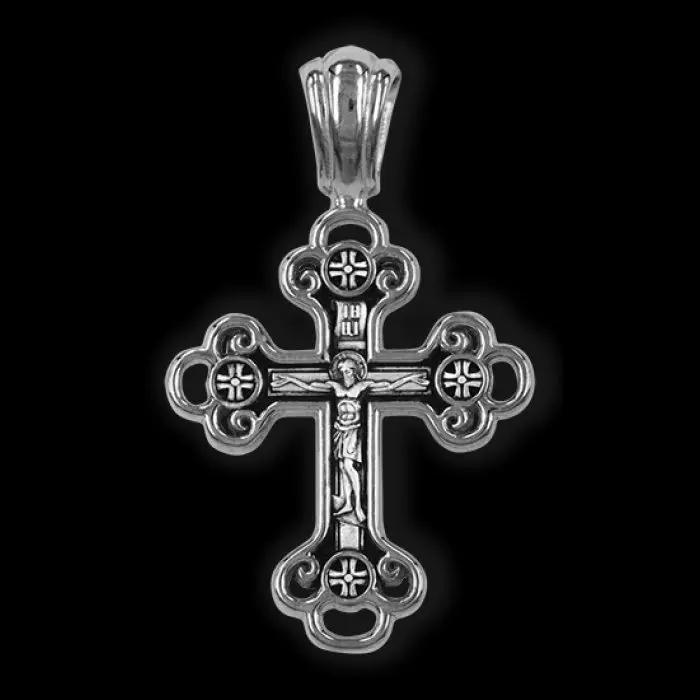 Подвеска крест из серебра