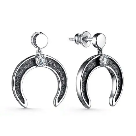 Серьги подвесные из серебра