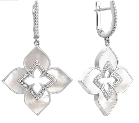 Серьги подвесные из серебра