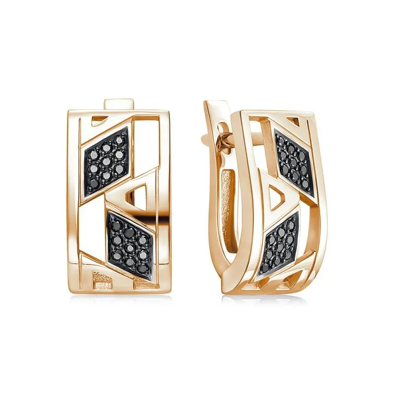 Серьги с английским замком из красного золота