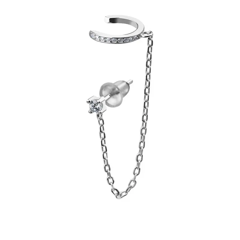 Серьги каффы из серебра
