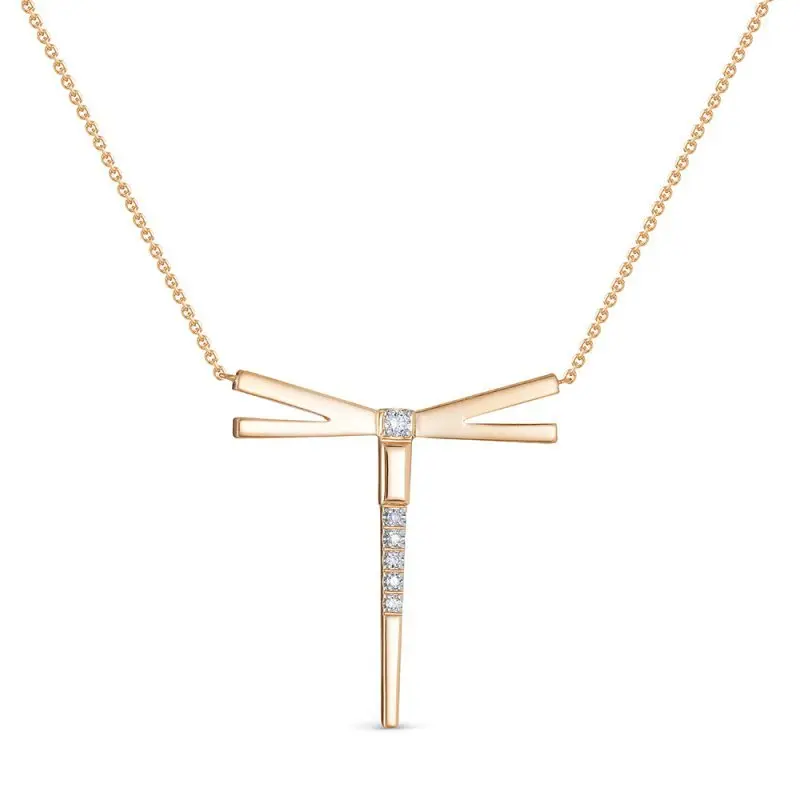 Цепь колье из красного золота