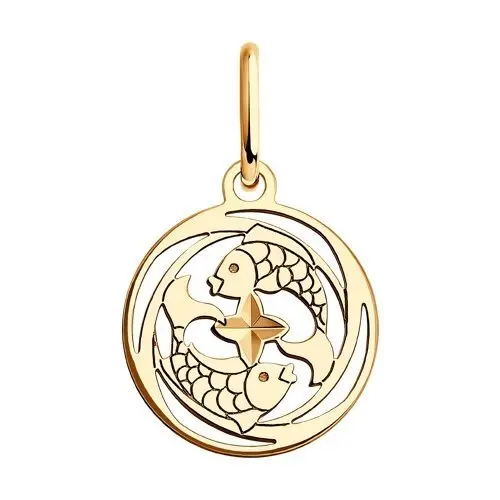 Подвеска знак зодиака из красного золота