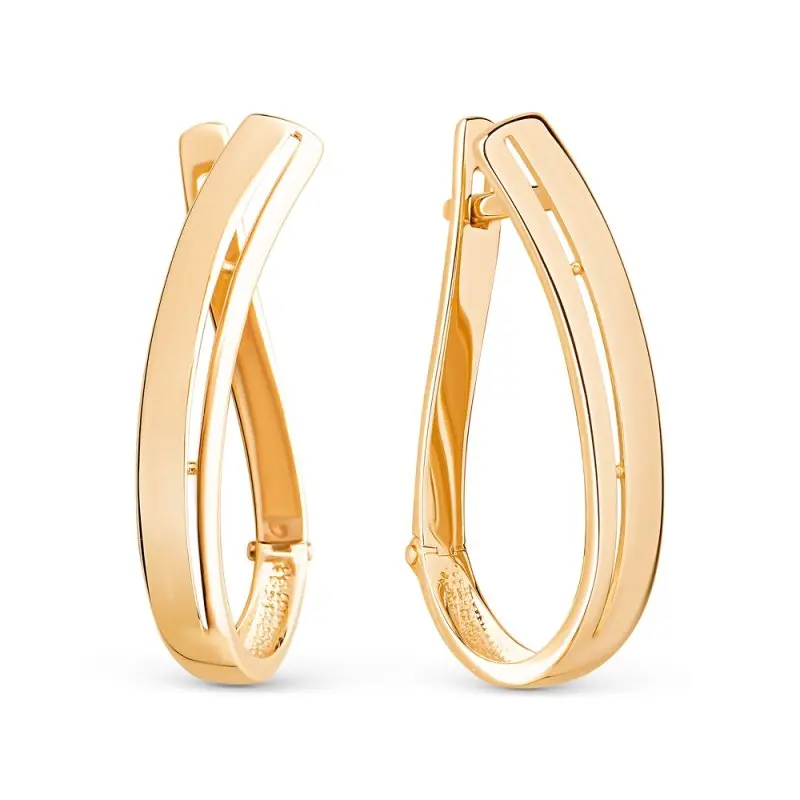 Серьги с английским замком из красного золота