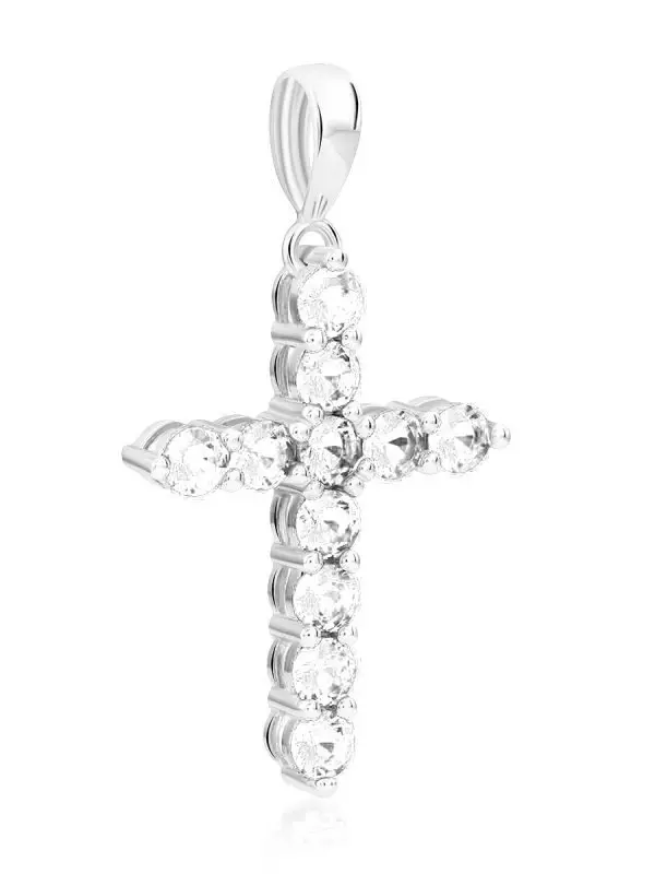 Подвеска декоративный крест из серебра