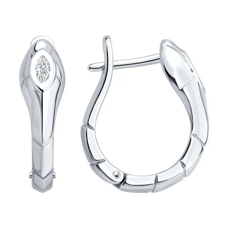 Серьги с английским замком из серебра