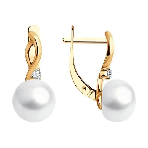 Серьги с английским замком из красного золота