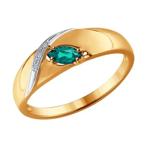 Кольцо декоративное из комбинированного золота