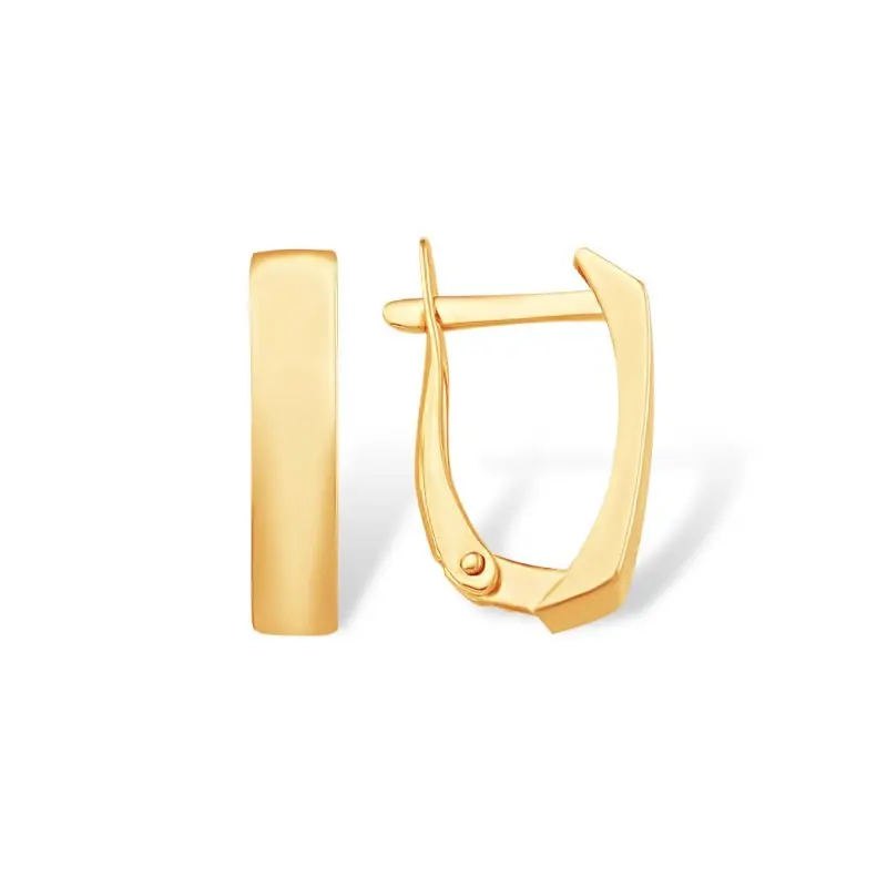 Серьги с английским замком из красного золота