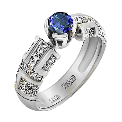 Кольцо декоративное из белого золота