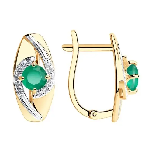 Серьги с английским замком из красного золота