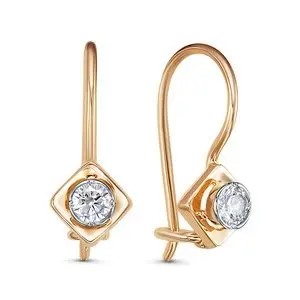 Серьги детские из красного золота
