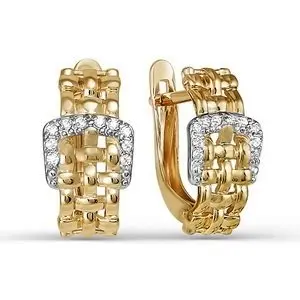 Серьги с английским замком из красного золота