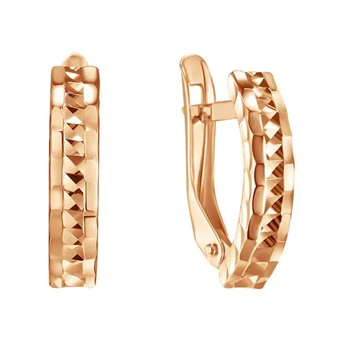 Серьги с английским замком из красного золота