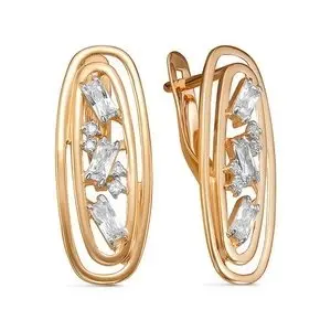 Серьги с английским замком из красного золота