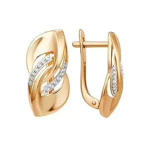 Серьги с английским замком из красного золота