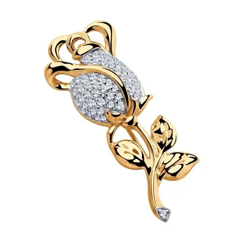 Брошь из красного золота