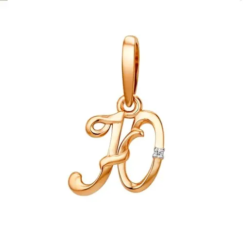 Подвеска буква из красного золота