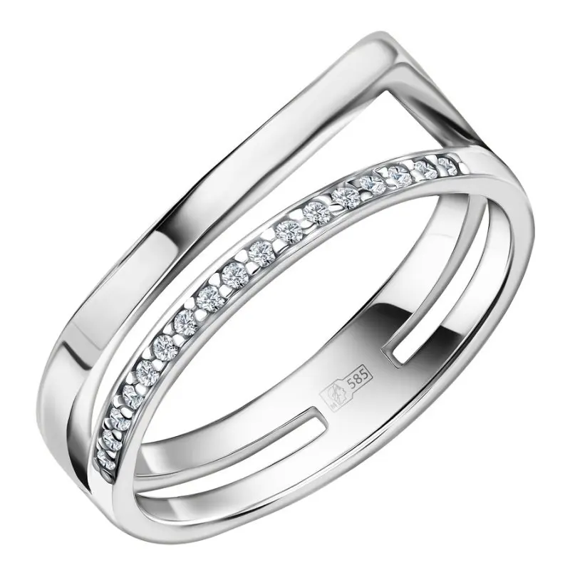 Кольцо декоративное из белого золота