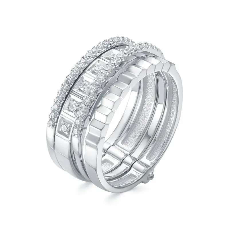 Кольцо декоративное из белого золота