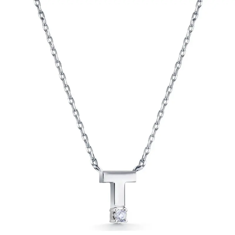 Цепь колье из белого золота