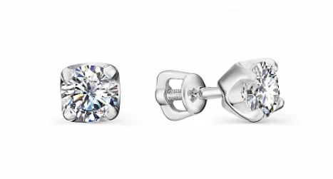 Серьги пуссеты из серебра