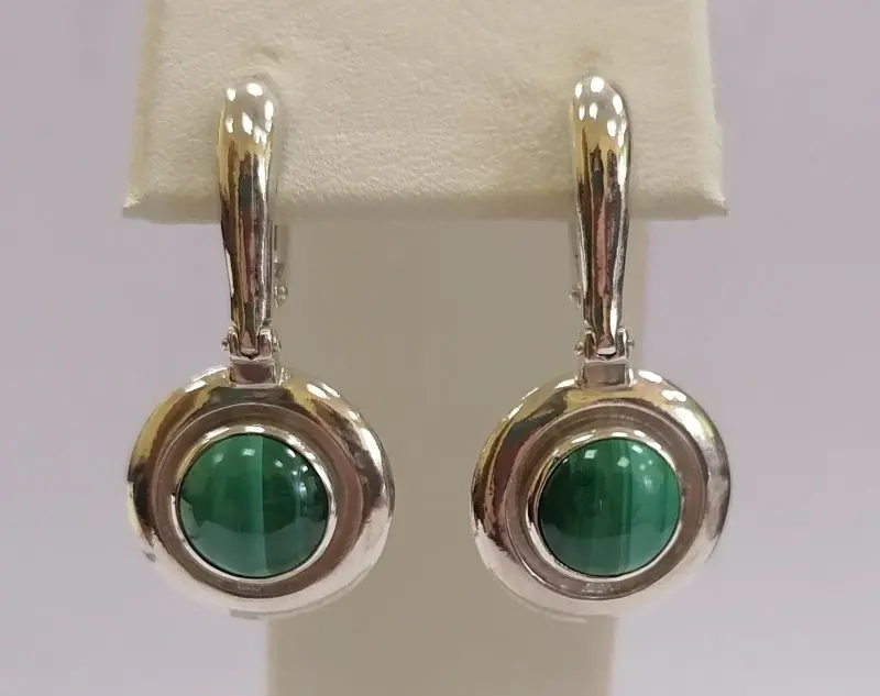 Серьги подвесные из серебра