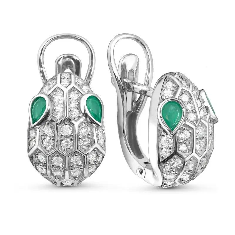 Серьги с английским замком из белого золота