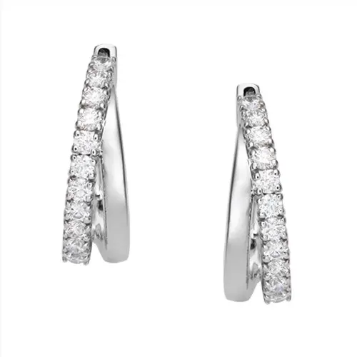 Серьги с английским замком из белого золота